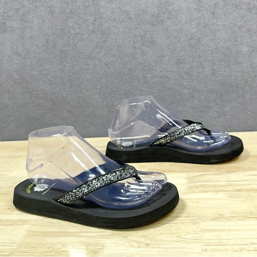 YELLOWBOX BLACK Mellow Mat SILVER BEADED Sandals WOMENS 7 Suzanne - Picture 3 of 9